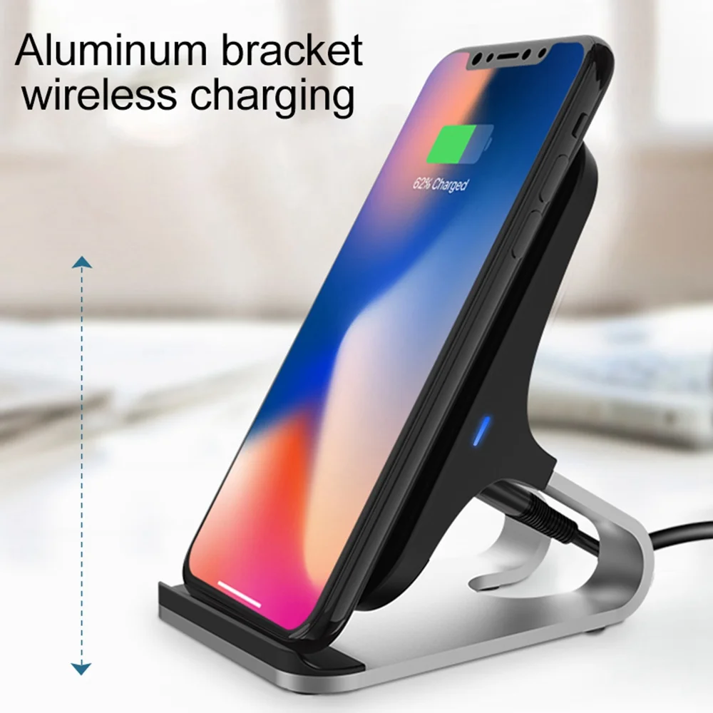 KISSCASE Qi Беспроводное зарядное устройство для iPhone XS XR X 7 8 Plus док-станция 10 Вт Быстрый держатель беспроводного зарядного устройства для samsung Galaxy S9 S8 Note 9 8