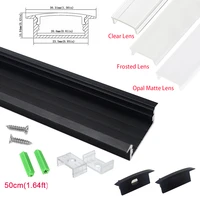 unvarysam 5pcspack 0 5m black recessed aluminum led profile with flange using for strip within 20mm width 10mm deep