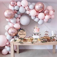169pcs macaron baby pink balloons garland diy birthday party decoration confetti rose gold grey ballon arch baby shower decort