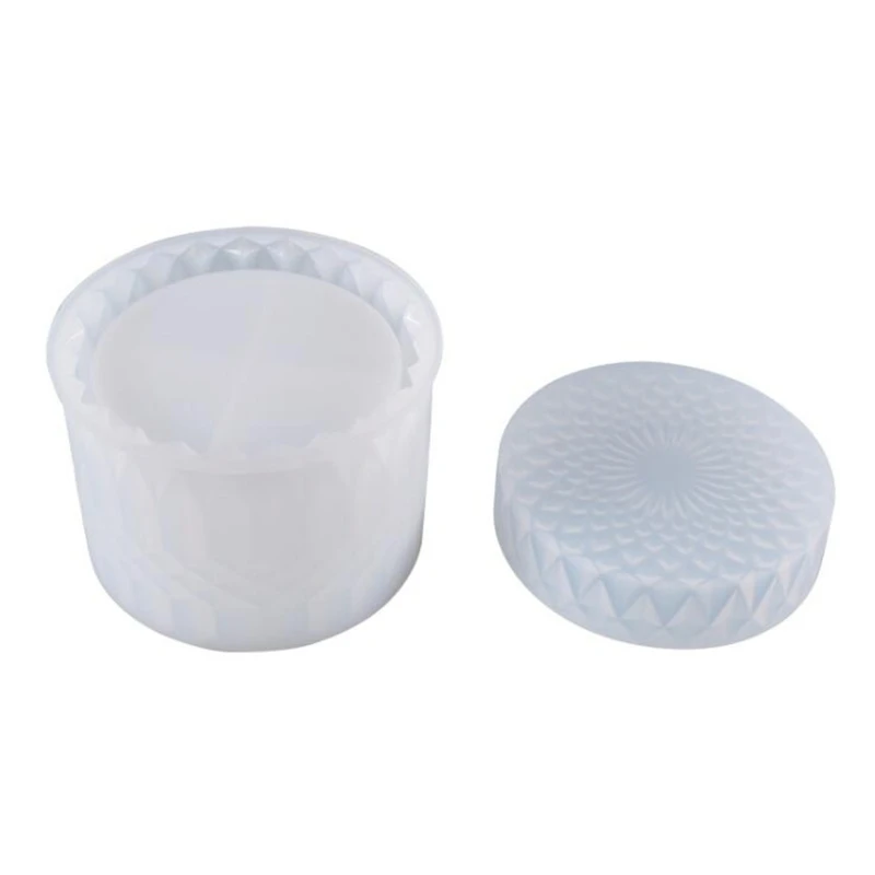

L5YD 1 Set Crystal Epoxy Resin Mold Round Storage Box Casting Silicone Mould DIY Crafts Container Case Jewelry Decorations Tools