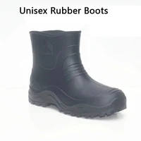 eva mens rubber boots short tube breathable rain boots universal platform winter cookers mature shoes solid color