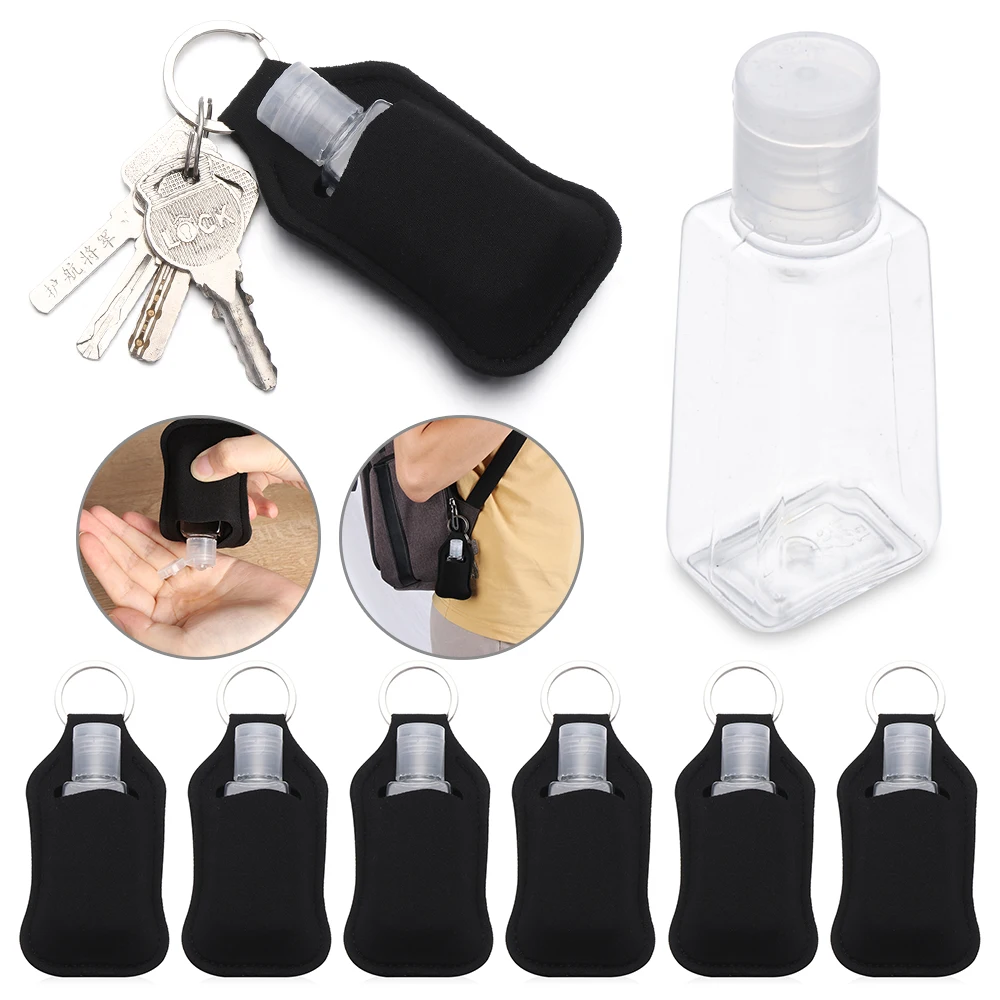3Pcs Mini Portable Hand Sanitizer Bottle Keychain Holder Empty Refillable Travel Bottles Flip Cap Soap Containers With Keyring |