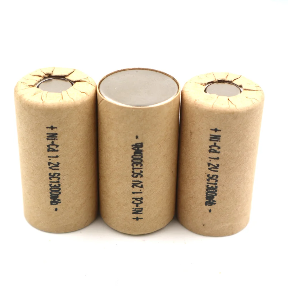 

For Rechargeable Power Tools Battery Cell Discharge Rate 15C 20A SC1.3Ah Sub-C 1.2V NICD Toy Car China New