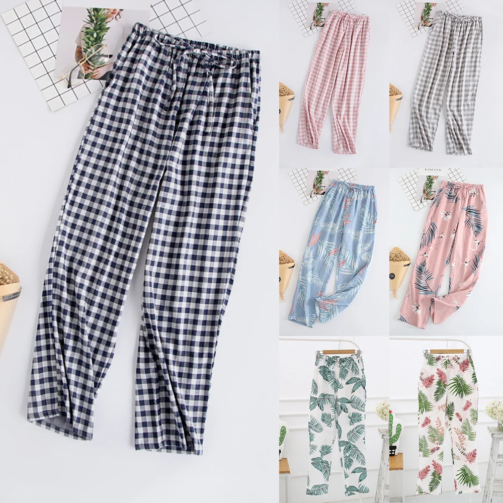 Женские пижамы весна-лето 2020 пара домашних брюк хлопковые тонкие двойные штаны с