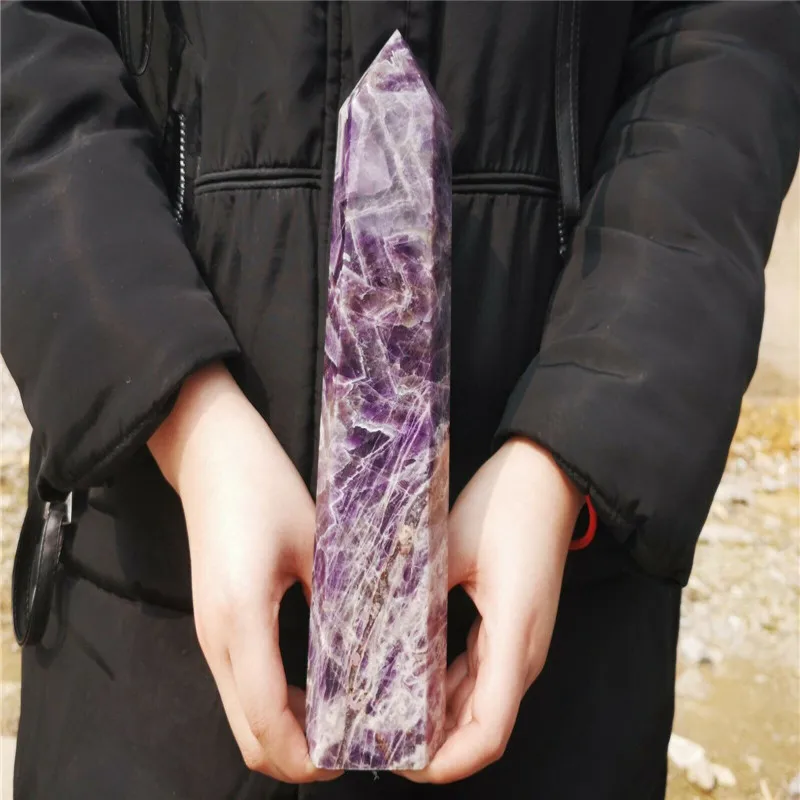 

1000g Natural fantasy amethyst pillar obelisk crystal healing reiki