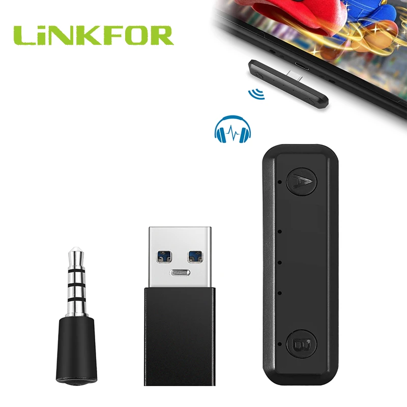 

LiNKFOR 5.0 Bluetooth-compatible Transmitter Audio Adapter For Nintendo Switch Headphones And Speakers TV Notebook Computer PS4