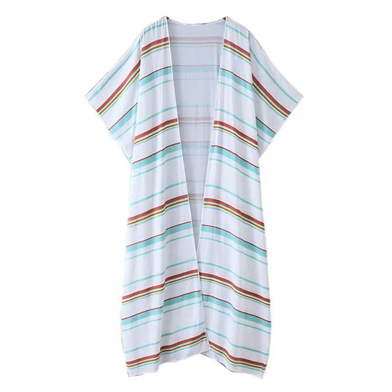 Женский полосатый кардиган-кимоно Versear длинный Свободный Повседневный Кардиган
