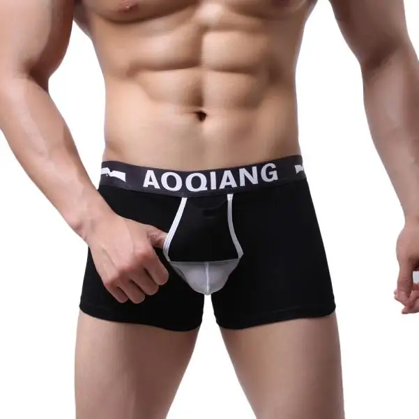 Фирменное горячее Мужское нижнее белье боксеры сексуальные хлопковые мужские с