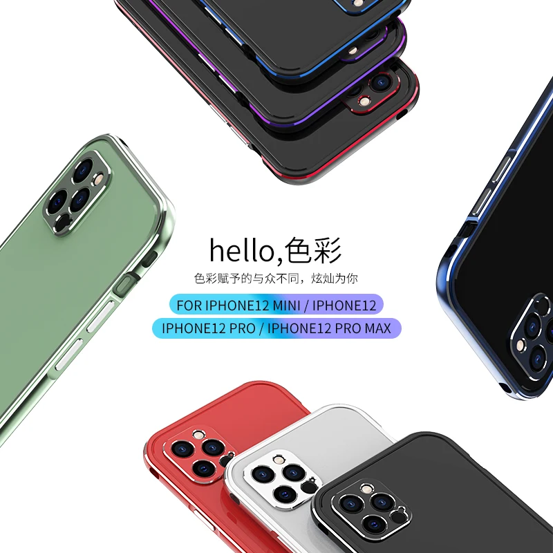 for iphone 12 pro max case aluminum metal bumper case for iphone 12 mini dual color metal frame iphone12 pro phone case free global shipping