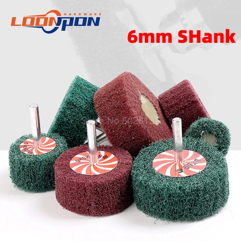 

1 шт.-плетеная с клапаном Шлифовальные Колеса 180 #/320 #6 мм хвостовик Волокна Абразивный полировальный диск Полировочный шлифовальный диск для...