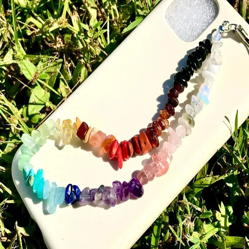 Irregular Colorful Beaded Keychains for Women Trendy Phone Simple Lanyard Charm Ladies Keychain