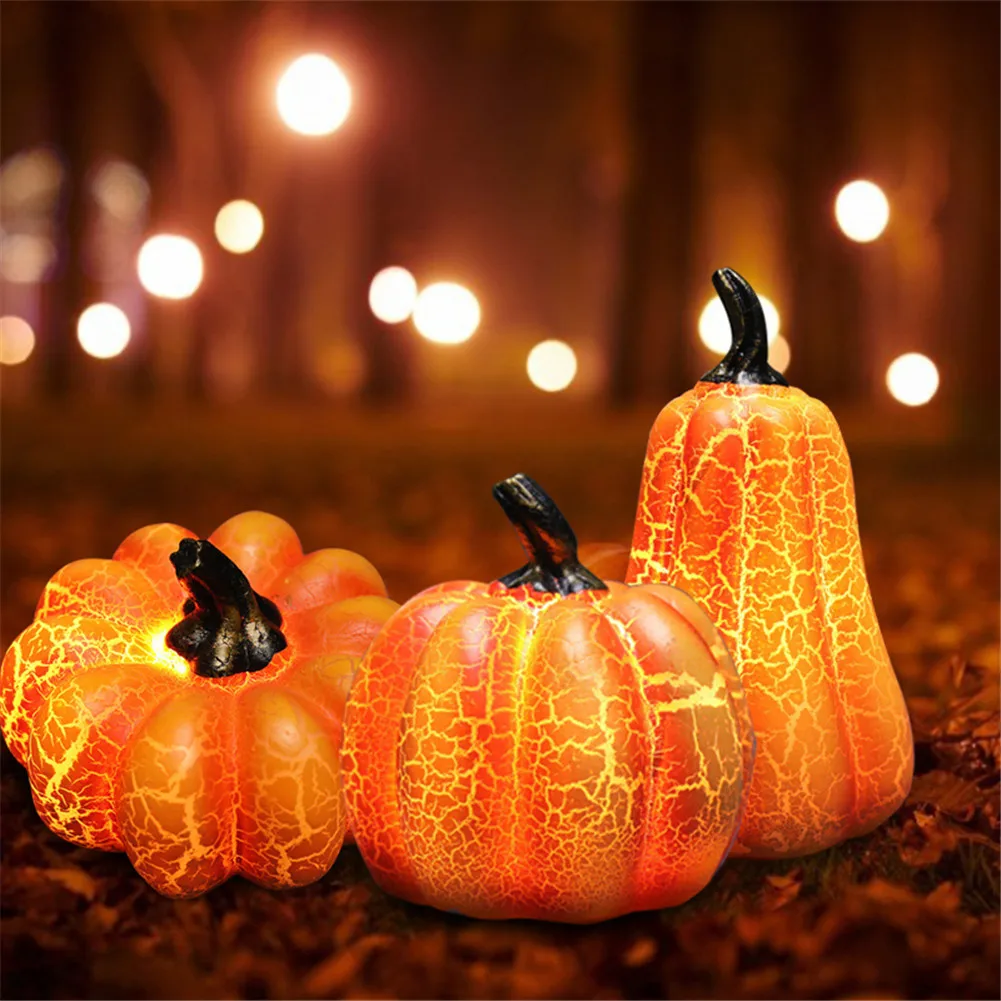

Halloween Resin Pumpkin Lantern Luminescence LED Night Light Party Home Bar Decoration Table Lamp Festival Prop
