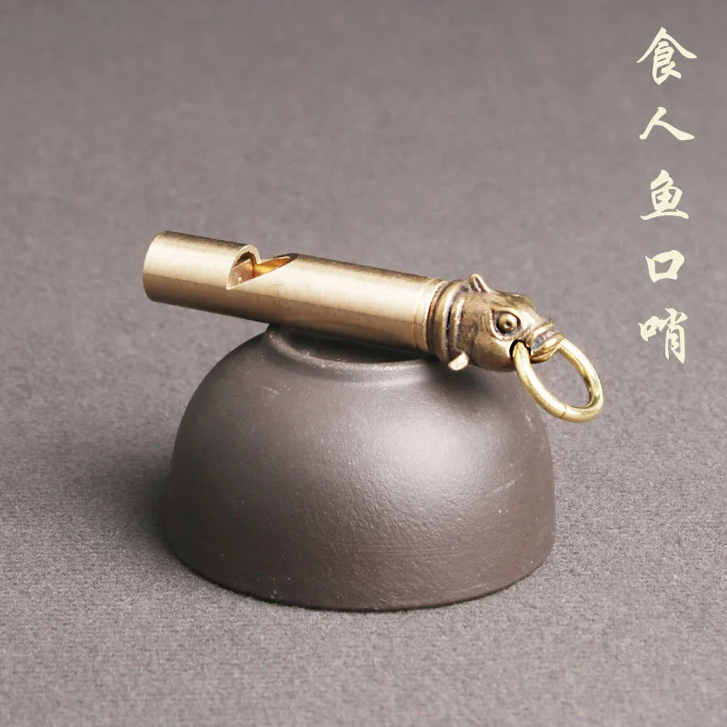 Креативный брелок для ключей из чистой латуни свисток животных выживания на