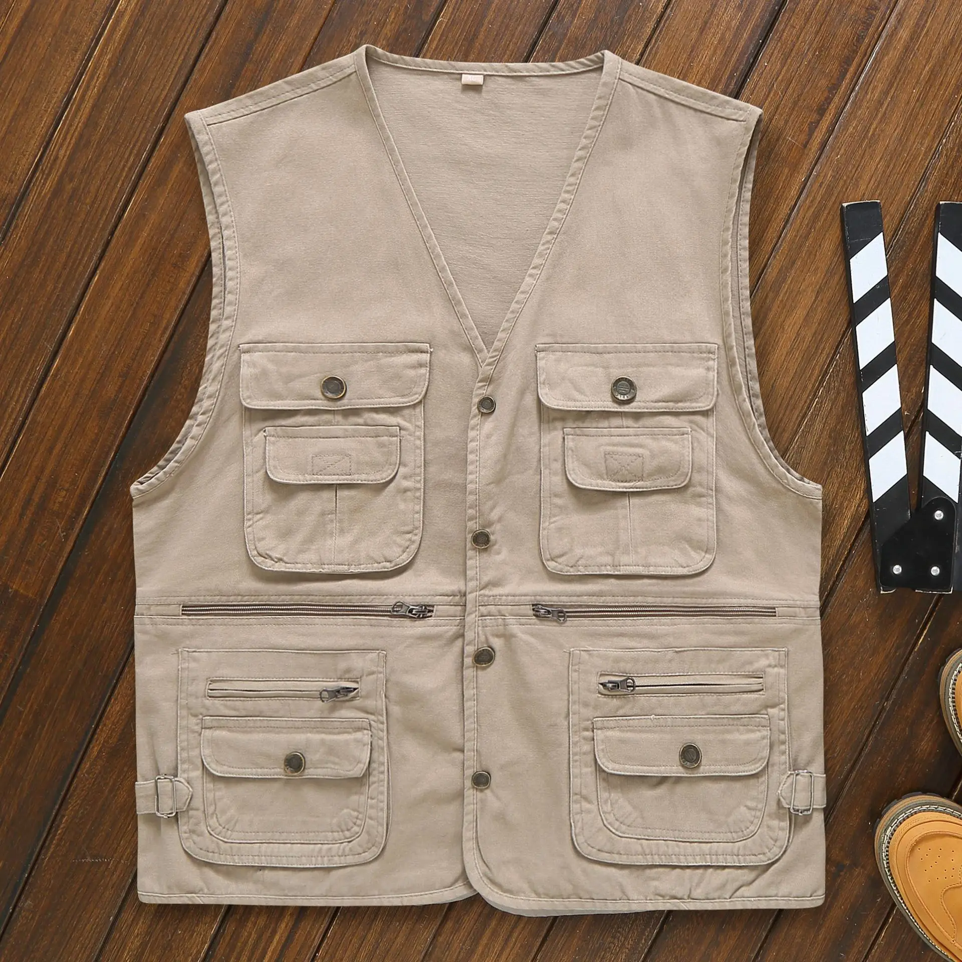 Летняя Повседневная охотничья рыболовная жилетка мужская зеленая куртка без