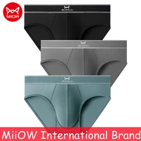 miiow international brand mens briefs men cotton antibacterial underwear breathable boys mid waist shorts man slim fit panties