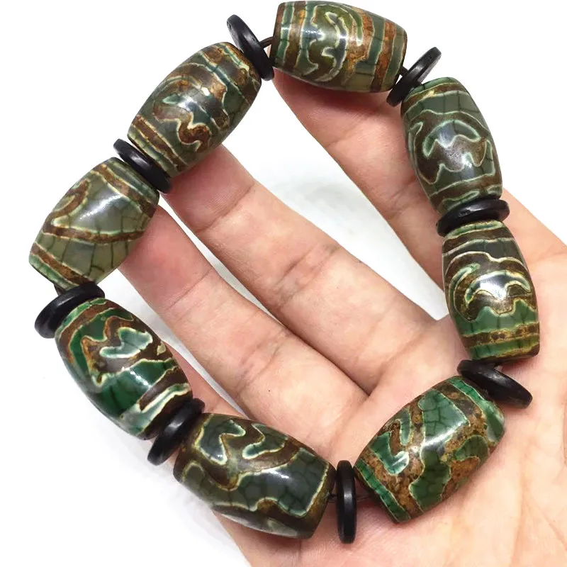 Новый дизайн эластичные узоры лотоса агат натуральный для мужчин и женщин