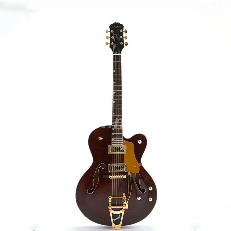 

Starshine HighQuality Hollow Body Electric Guitar Gold Hardware Flamed Maple Top