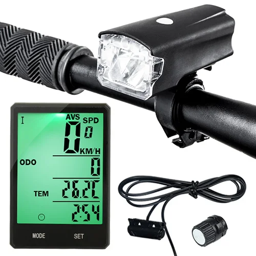 Wired and Light INBIKE 2.8 ''большой Экран велосипедов компьютер Беспроводной велокомпьютер непромокаемые Спидометр пробега Велоспорт измеримым секундомер - Цвет: Wired and Light