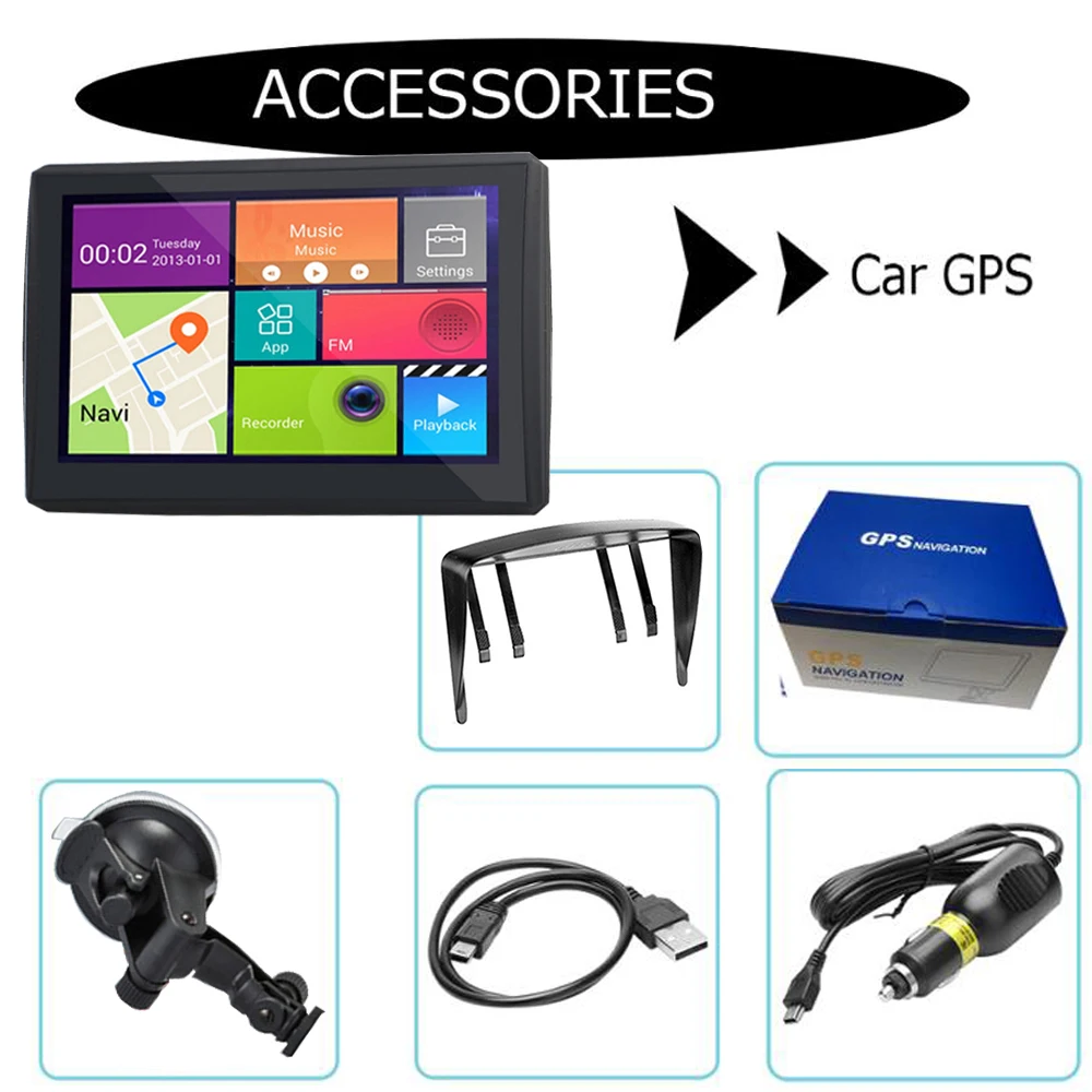 Автомобильный GPS навигатор с камерой видеорегистратор Android спутниковый Wifi + Bluetooth