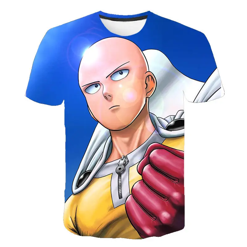 Футболка Harajuku One Punch Man модная летняя детская футболка для мужчин/женщин и