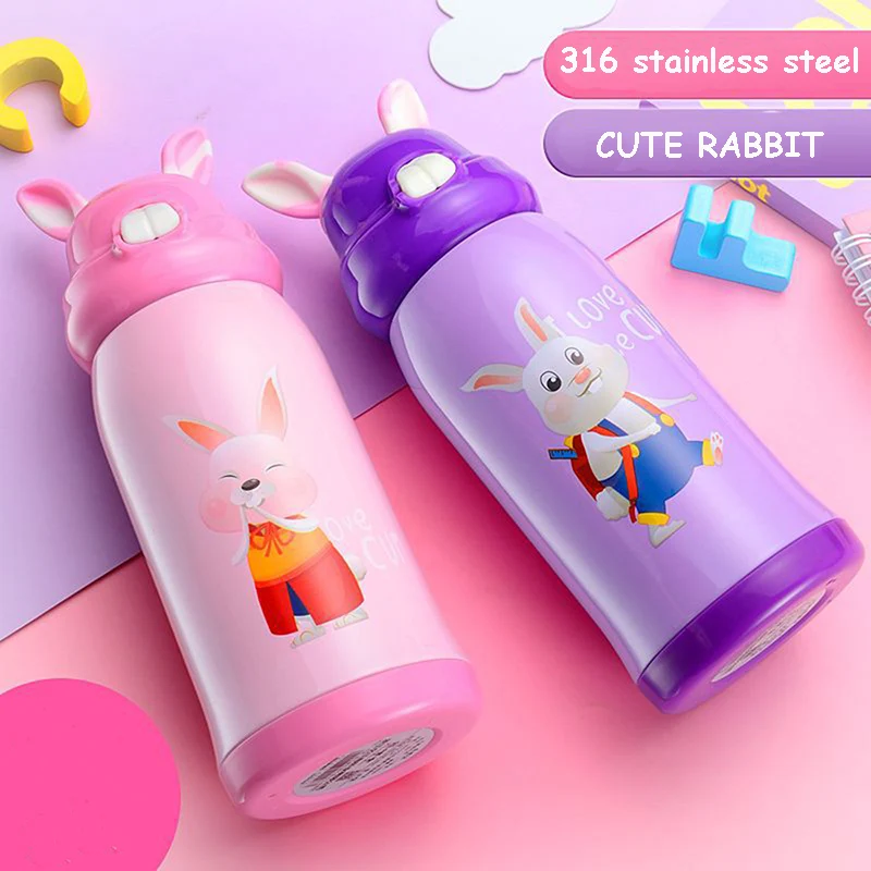 316 вакуумная фляжка из нержавеющей стали для детей подарки милый кролик термос