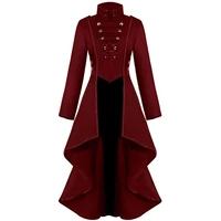 gothic steampunk tailcoat jacket women vintage irregular hem victorian frock coat tuxedo uniform medieval halloween costumes 3xl
