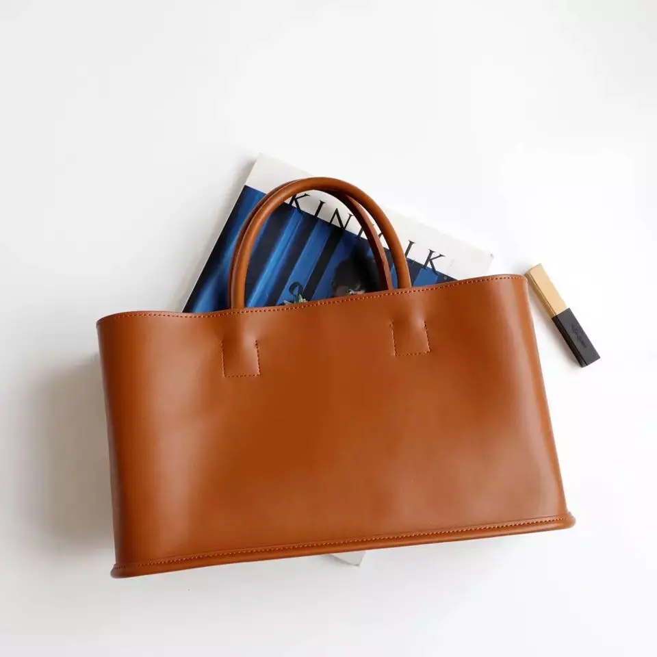 

Women Casual Real Leather Shoulder Bag Large Capacity Cowhide Shopping Totes Composite Handbags Vintage Soft Genuine Skin Bags