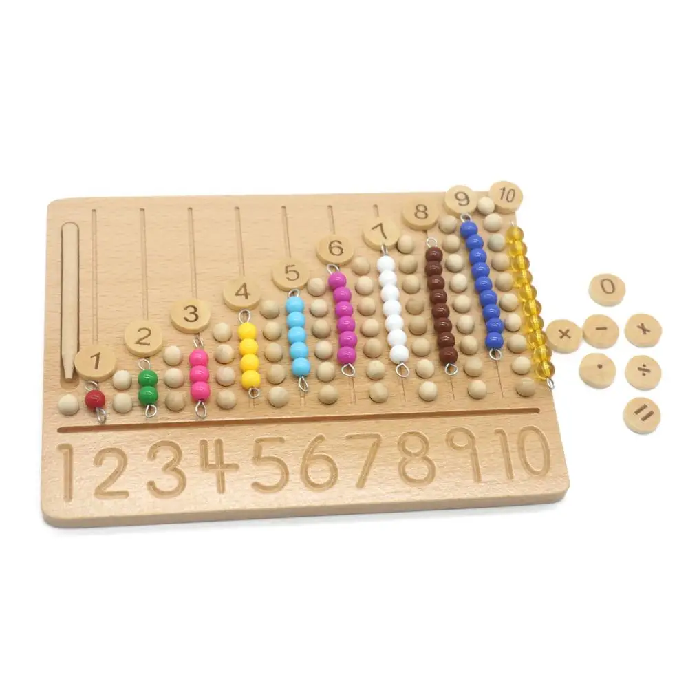 

Математические игрушки Монтессори, деревянная цифровая доска для обучения с цифрами 1-10, обучающее рукописное письмо для дошкольников, I1864H