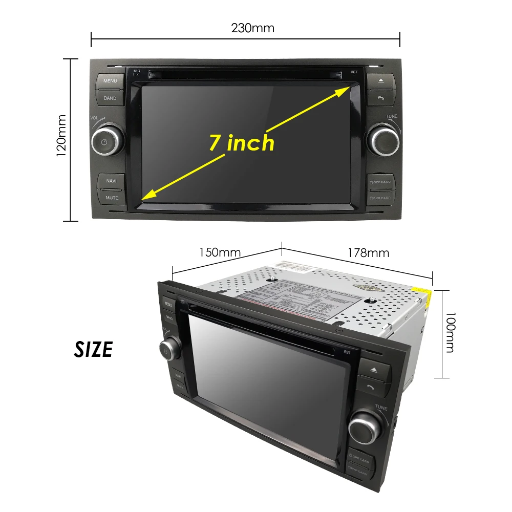 7-дюймовый 2 Din автомобильный DVD GPS DAB плеер для Ford Focus/Mondeo/Transit/C-MAX/Fiest RDS с управлением