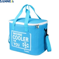 sanne 21l large capacity solid color cooler bag thermal insulated thermal bag waterproof portable cooler box insulated ice pack