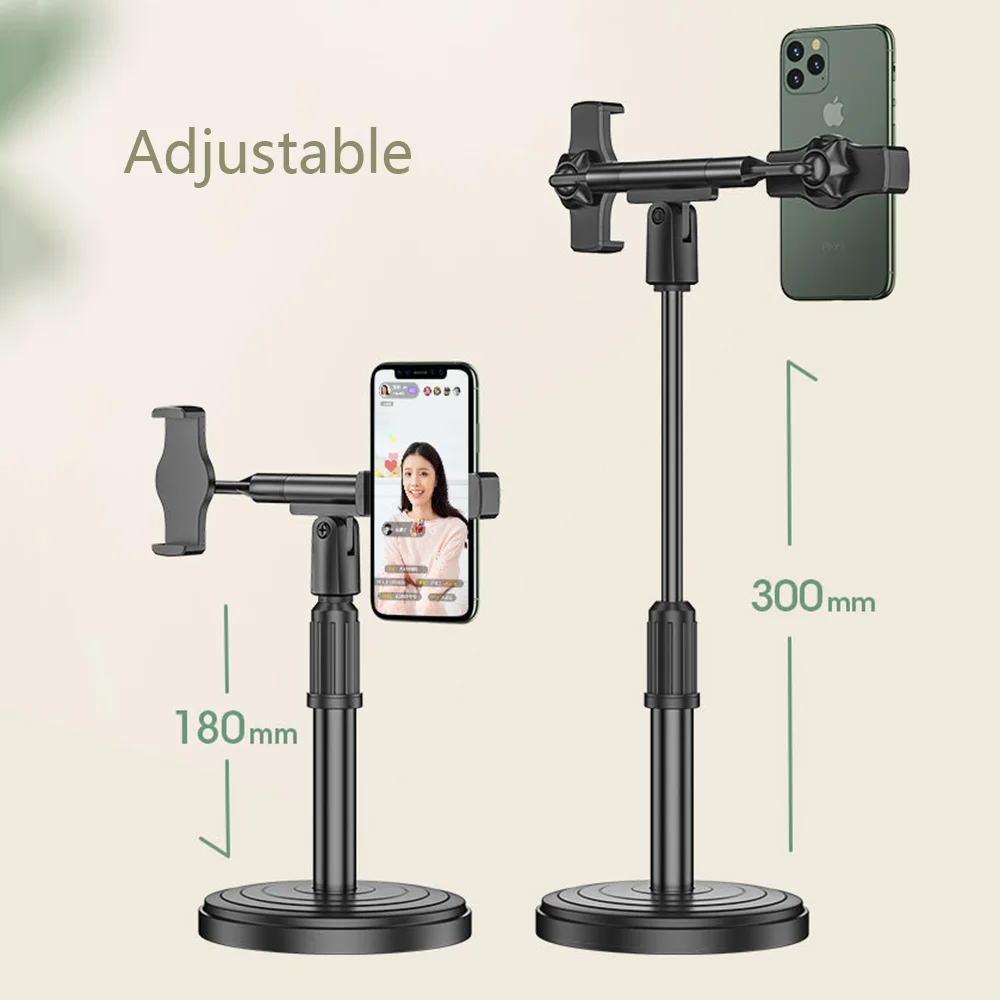 

Universal Two Mobile Phones Live-streaming Stand Cell Phone broadcasting Support holder Desktop Adjustable metel Bracket 4-6inch