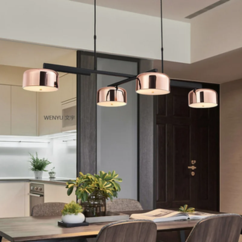 Современная Золотая люстра светодиодный светильник для столовой 4 вращающихся