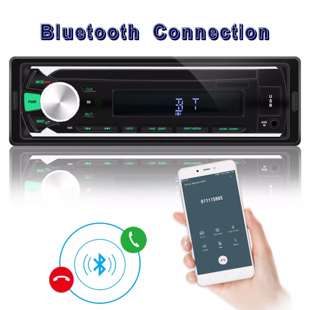 Автомобильный стереопроигрыватель 1DIN Bluetooth MP3 плеер AUX USB аудио копировальный