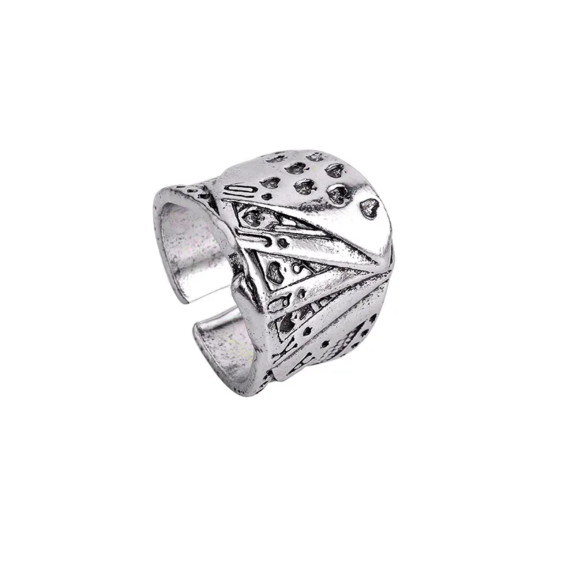

New Men's Ring European and American Style Poker Carving Ring Men's Personality Fashion Ring Opening Adjustable Hand Jewelry