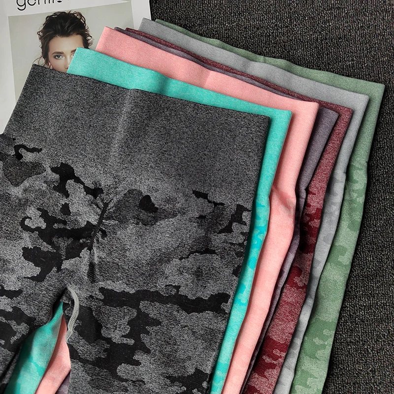 3PCS Women Camo Yoga Set Sports Bra + Leggings + Crop Top Seamless Workout Tights Gym Set Clothes Fitness Sports Suit Female