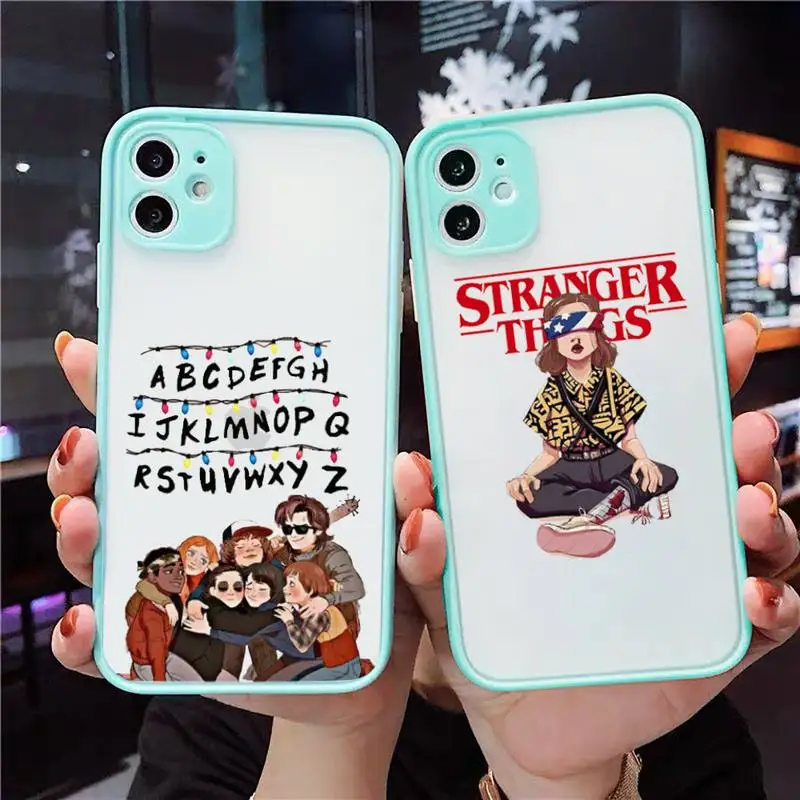 

Stranger Things Christmas Lights Phone Case Matte Transparent for iPhone 7 8 11 12 s mini pro X XS XR MAX Plus cover funda