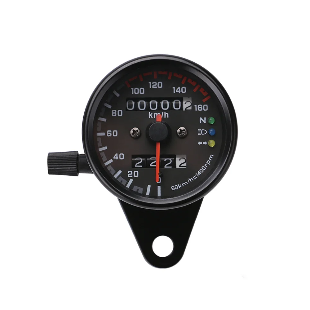 Without Bracket Универсальный 12V мотоциклов Скорость ometer одометр спидометр мотоцикла двойной Скорость метр с Светодиодный индикатор Скорость ometer велосипед - Цвет: Without Bracket