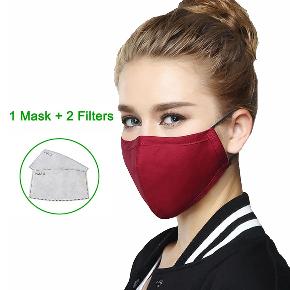 Женская маска для лица PM2.5 рта с защитой от пыли фильтр активированным углем