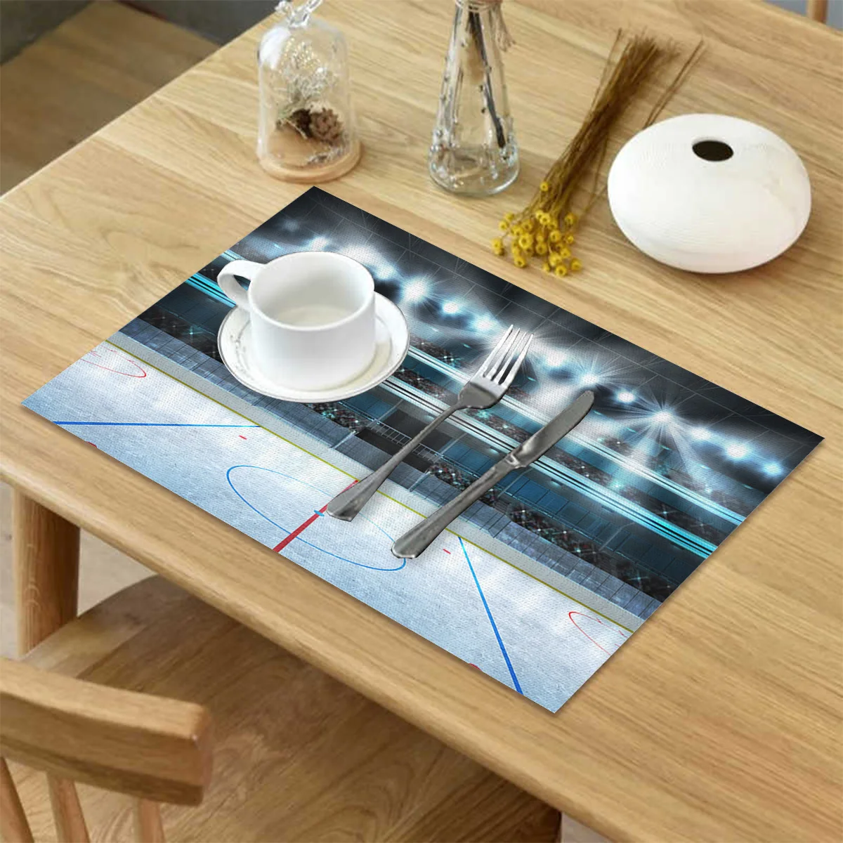 Коврик для стола с узором хоккея и игры в поле кухонный декоративный коврик