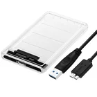 2,5 дюйма HDD SSD чехол Sata к USB 3,0 адаптер 5 Гбитс коробка корпус жесткого диска Поддержка 2 ТБ протокол UASP прозрачный чехол