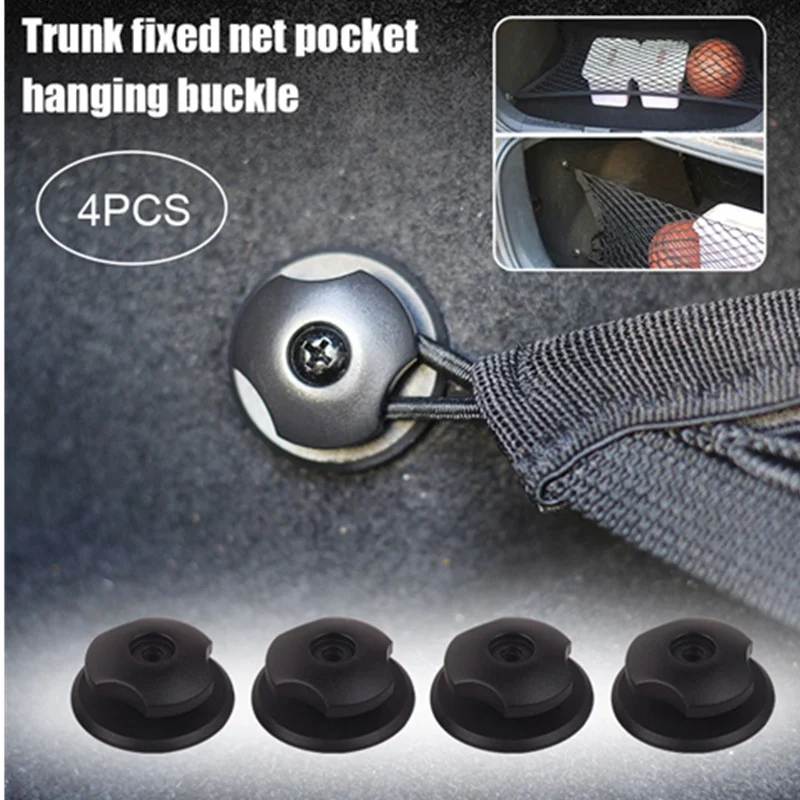 

4PCS Hooks For Trunk Fixed Cargo Net Sundries Container Organizer Pocket Accessories Car Rear Storage Bag Hook Car-styling
