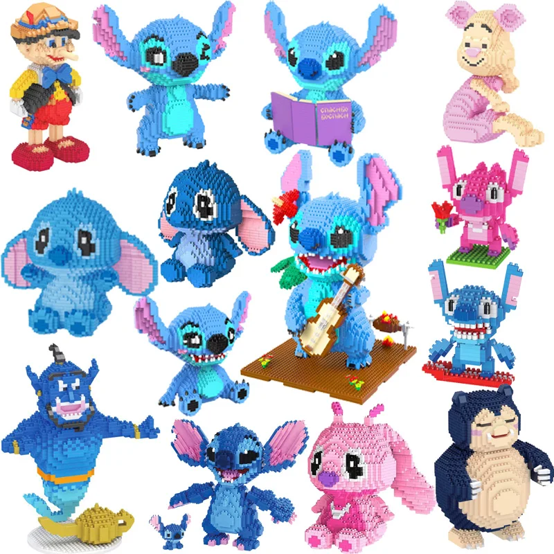 Disney 2882 шт. гитары стежка с ромбовидным рисунком строительный блок Micro Лило и Стич
