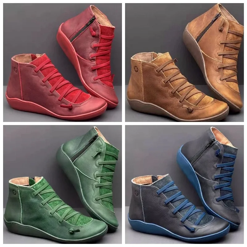 

Fashion Plus Size Martin Boots Women New British Style High-top Side Zipper Women's Boots Shoes for Women