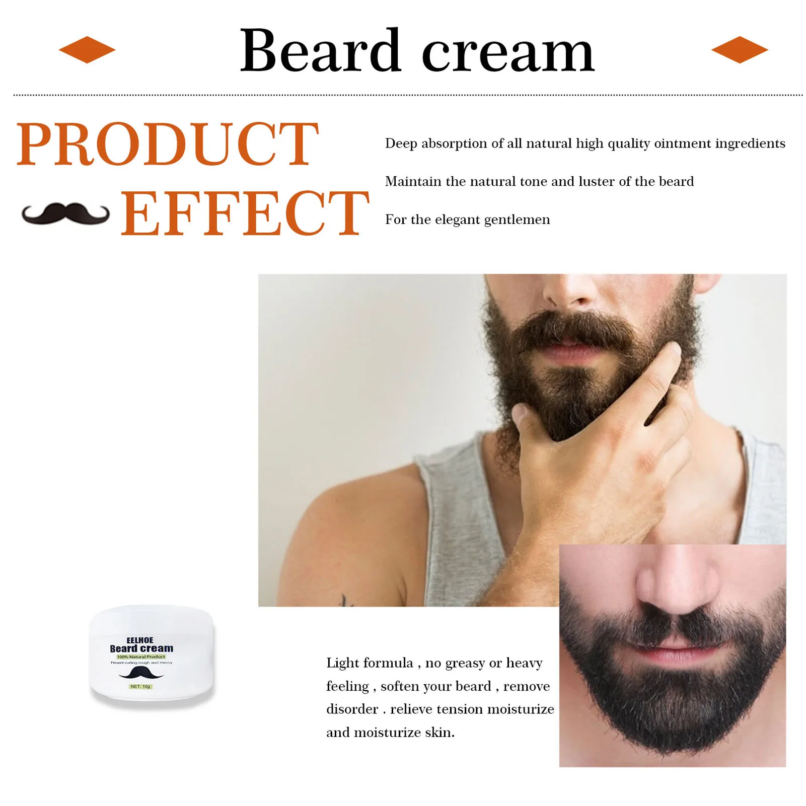 

2Pcs Professional Beard Oil Beard Care Moisturizing Balm For Men Improve Frizz Prevent Hair Loss Beard Growth Smooth Styling