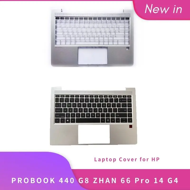 

New Original Palmrest For HP Probook 14 G4 ZHAN 66 440 G8 445 445R G8 Top Cover with US Keyboard M23769-001 US Sliver Case