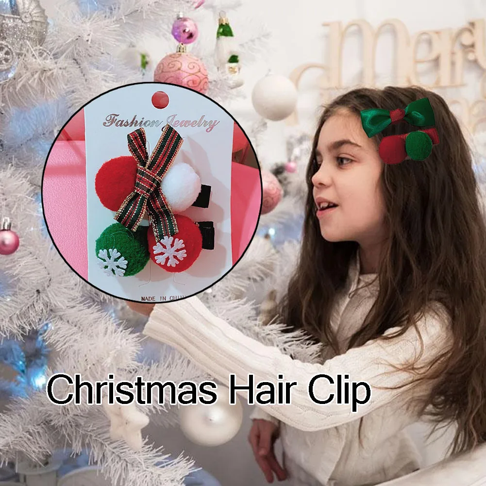 Модный милый Рождественский комплект из 1 предмета заколка для волос с