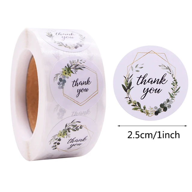 

500pcs Thank You Stickers 1 Inch Flowers Seal Labels for Festival Birthday Party Gift Packaging Baking Envelope Card Stationery