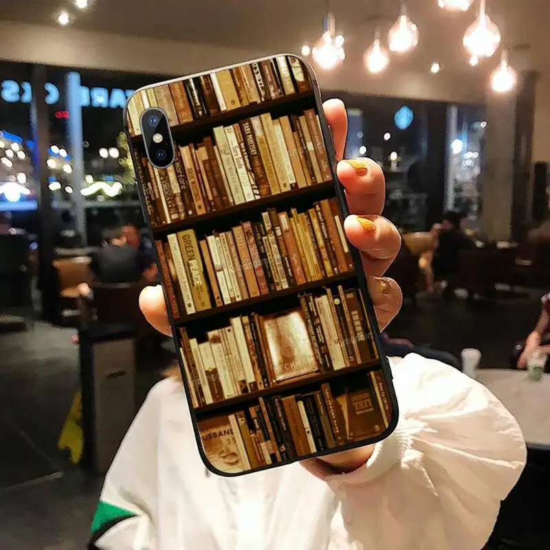 

Retro Book Shelf fashion pattern high quality luxury Phone Case shell for iPhone 11 12 pro XS MAX 8 7 6 6S Plus X 5S SE 2020 XR