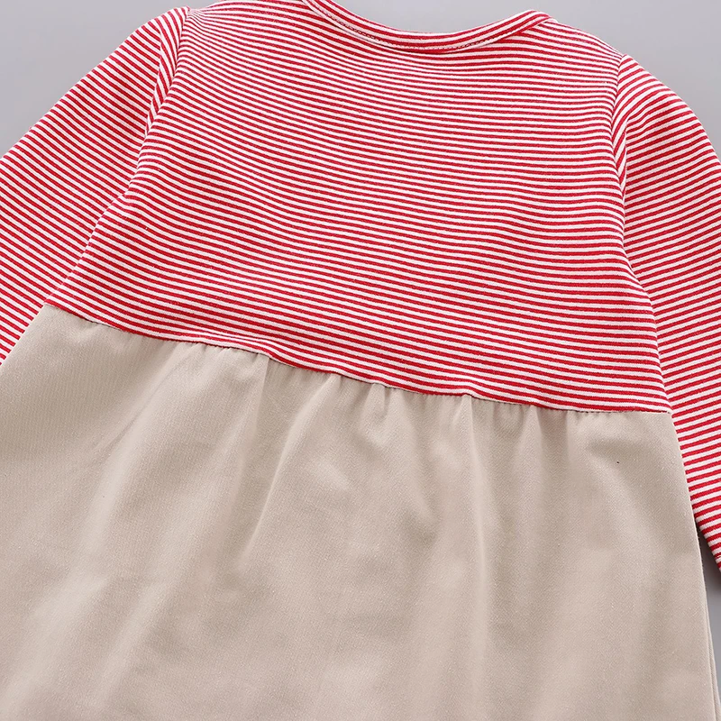 LZH Baby Girls Clothing 2020 New Autumn Cotton Striped Color Matching Long-sleeved Princess Dress Casual Clothes 0-3 Years | Детская