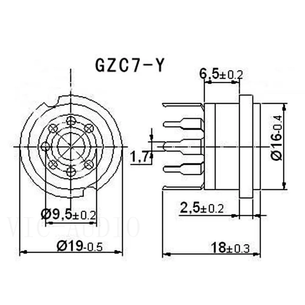 5 шт. 7 штифтов вакуумная Трубная розетка для 6Z4 6J1 EAA91 EC92 2P2 6X4 6J2 6J3 электронная